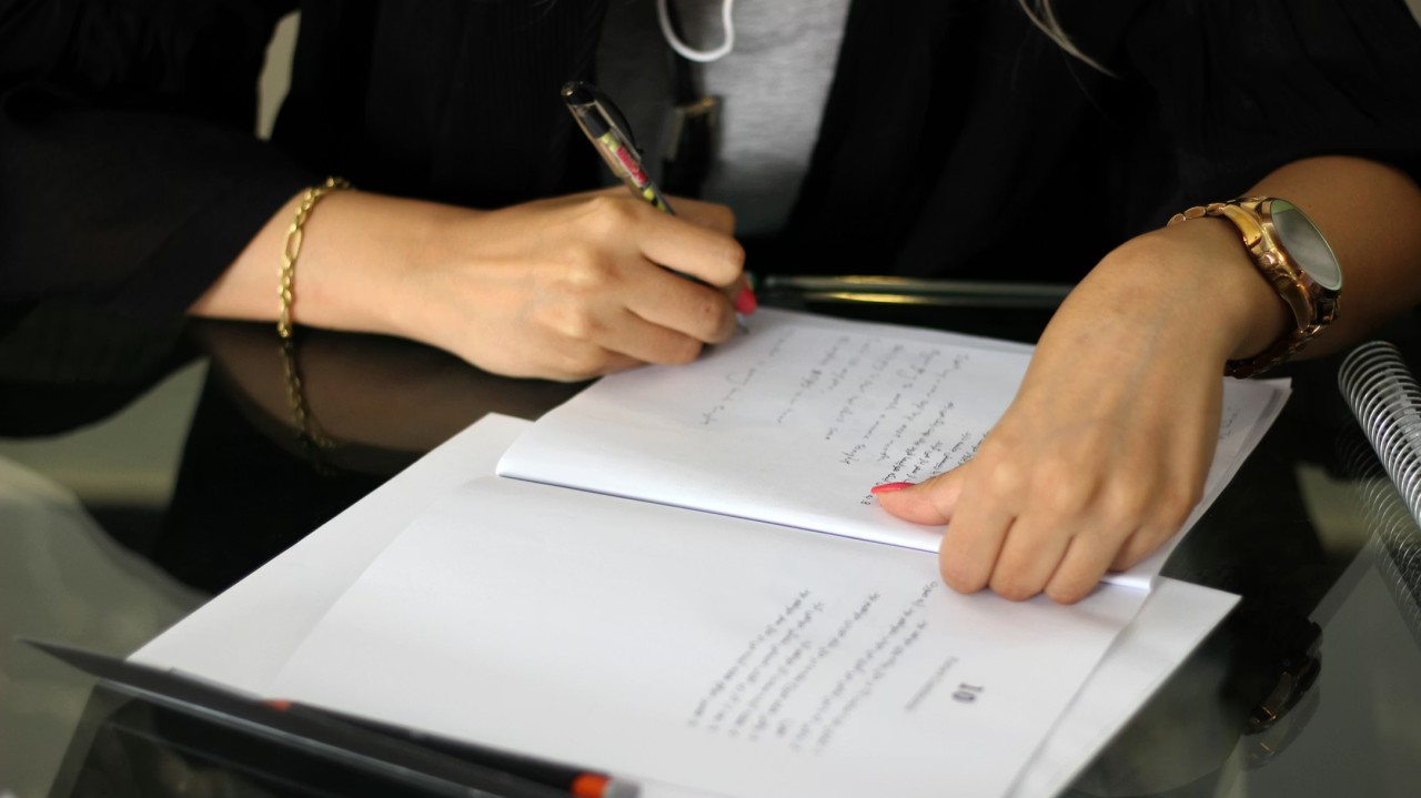 person taking notes